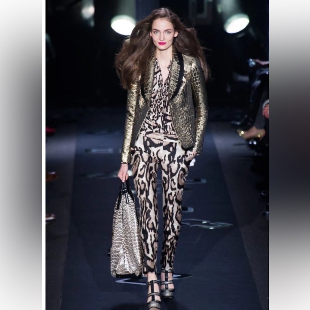 Diane Von Furstenberg Mary Mikado silk leopard pants